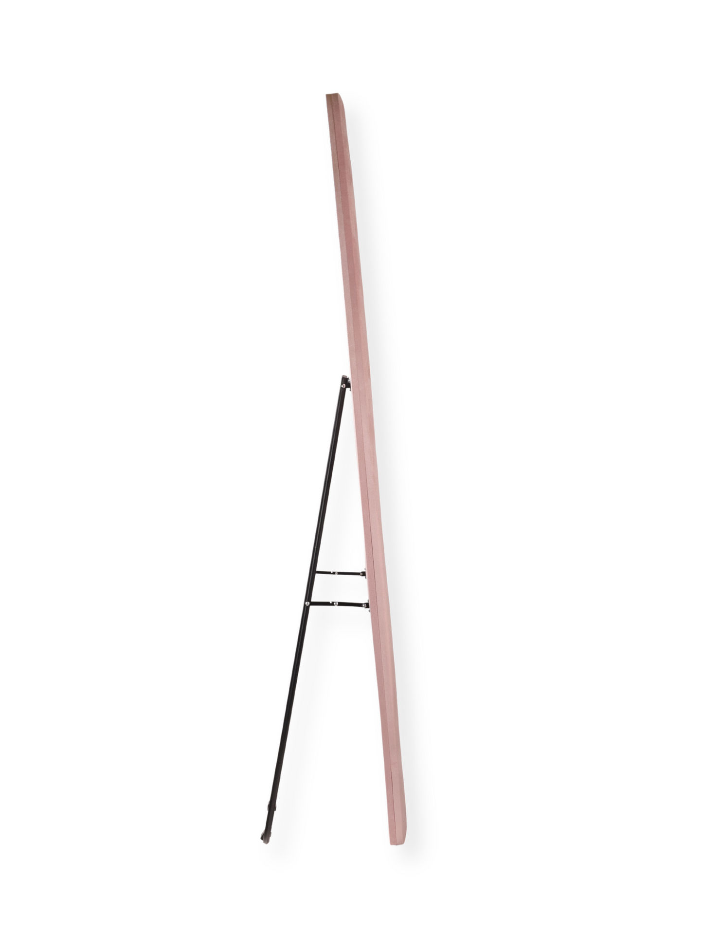 Miroir sur pied asymétrique tapissé en velours suédé Seraphina