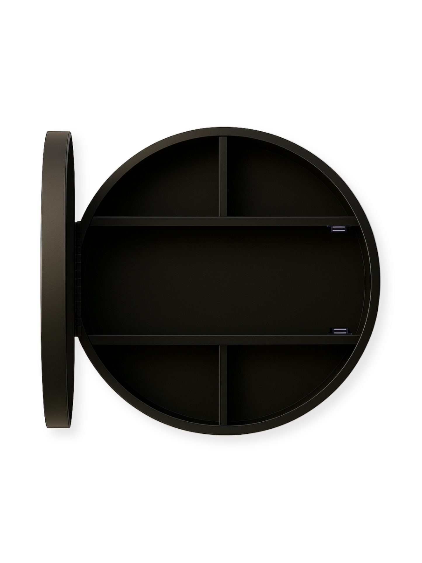Round mirror cabinet Callan with LED lighting