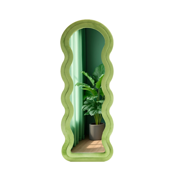 Specchio a figura intera Velluto scamosciato - 160x60cm - Verde