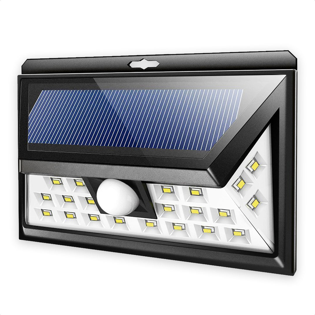 SensaHome Solarlampe 24 LED mit Bewegungsmelder und Nachtsensor – Außenbeleuchtung – Smarte Lampe – Solar-Gartenbeleuchtung – IP65 wasserdicht – für Garten/Wand/Auffahrt