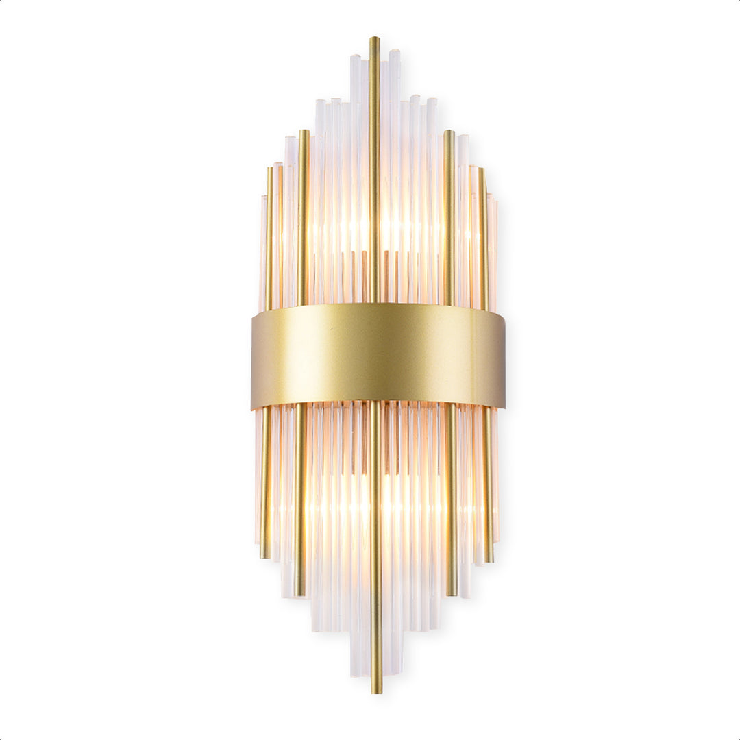 Nástěnná lampa - Krystalová vnitřní nástěnná lampa zlatá - Dekorace do interiéru - 20x60cm - KL-006