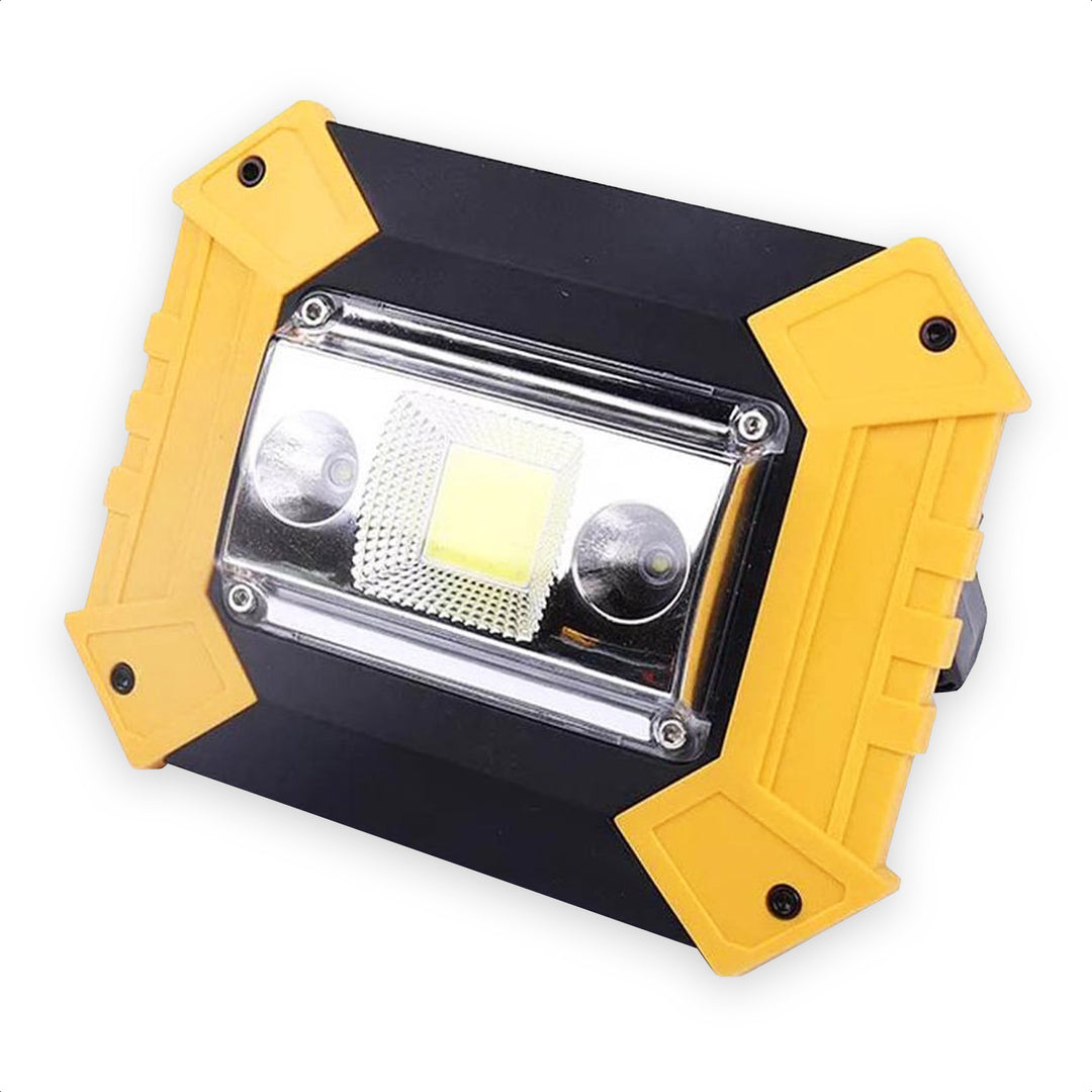 SensaHome multifunktionel genopladelig LED håndholdt spotlight - 2 i 1 - Powerbank &amp; LED arbejdslampe - 4 tilstande - garagelampe/arbejdslampe/byggelampe/lommelygte/campinglampe