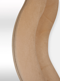 Wavy standing mirror Clara with suede velvet upholstery