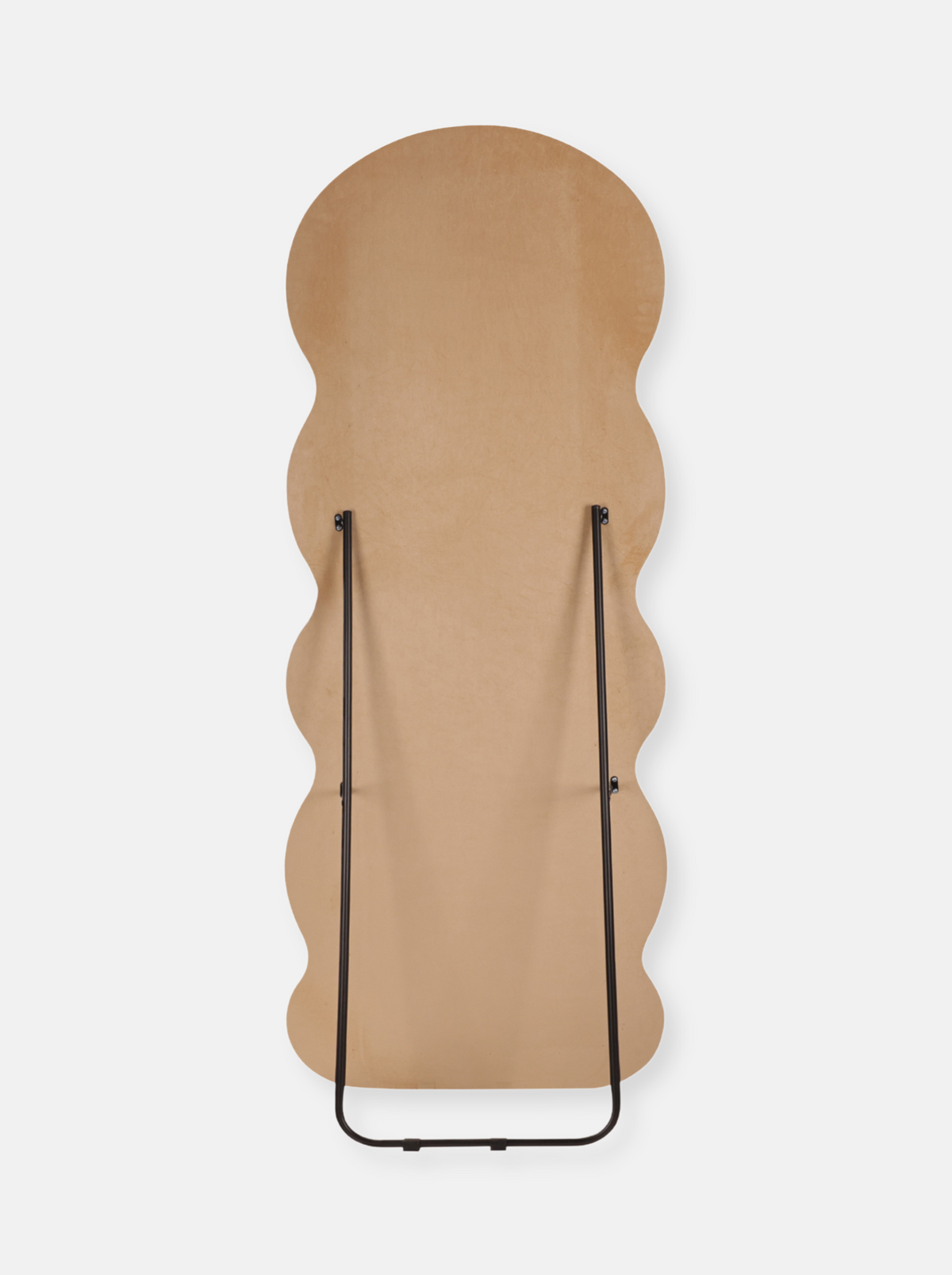 Wavy standing mirror Clara with suede velvet upholstery
