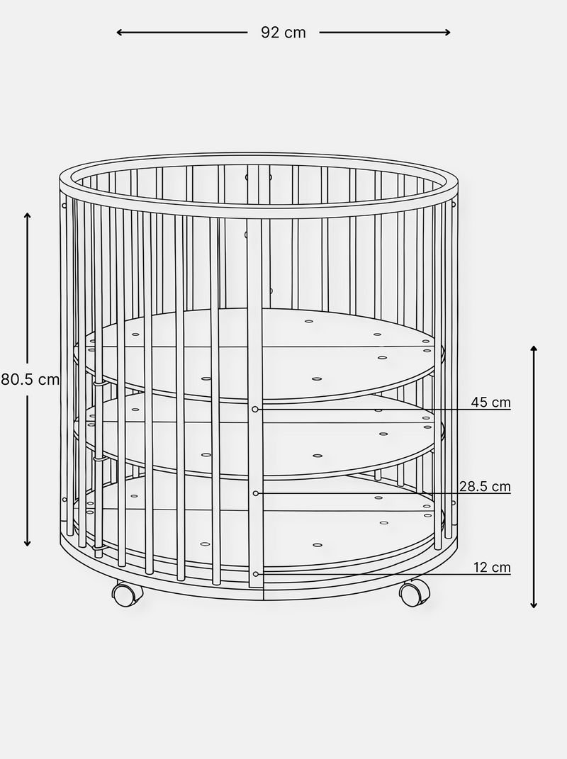 Round playpen Lenny with mattress