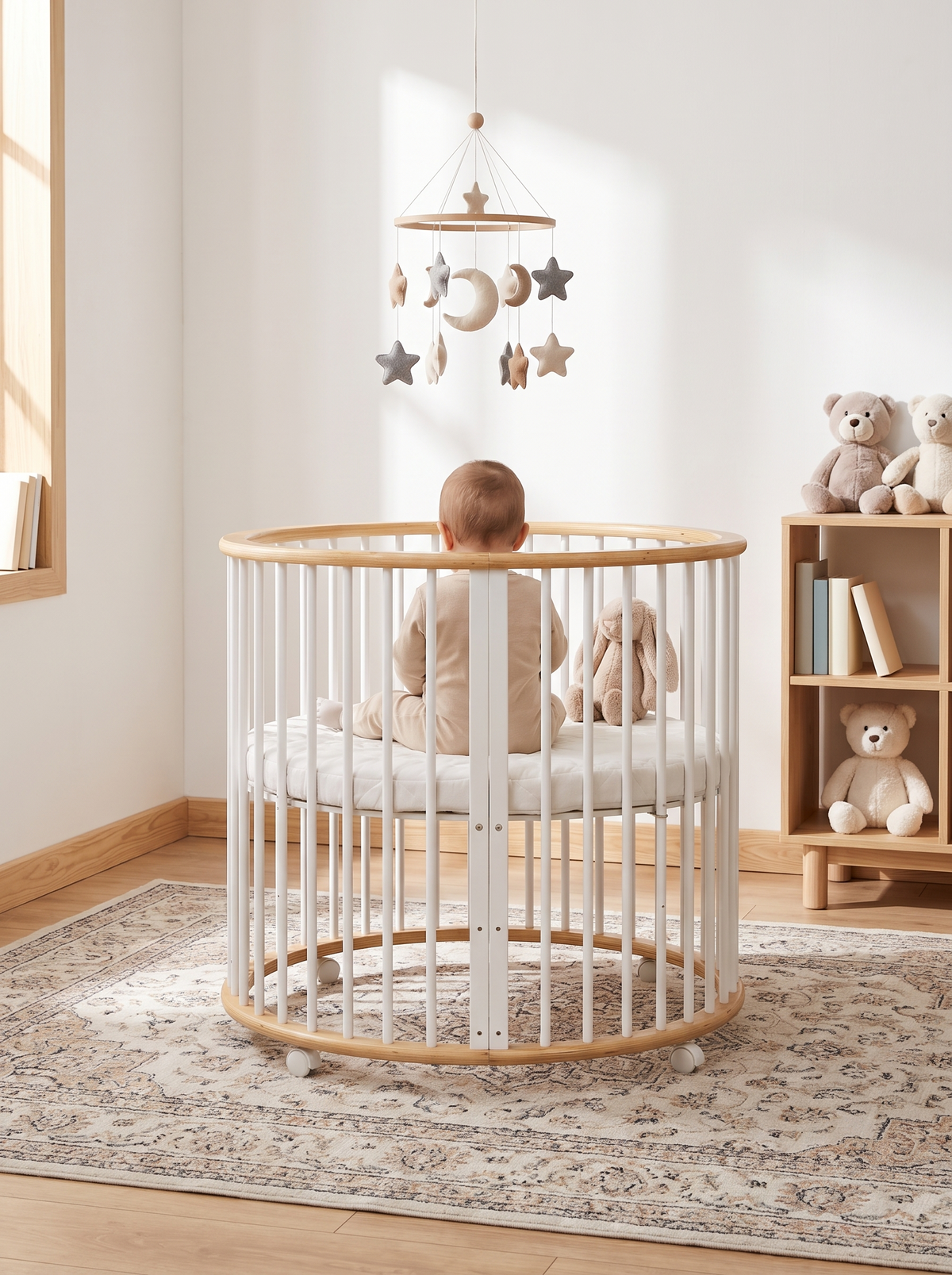 Round playpen Sami with mattress