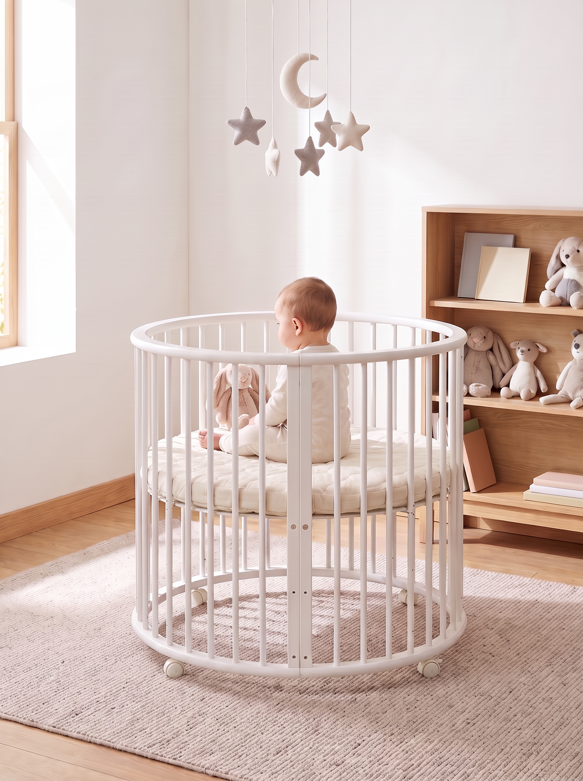 Round playpen Sami with mattress