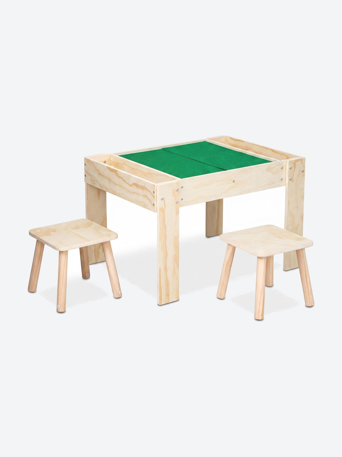 Children's play table with building plate
