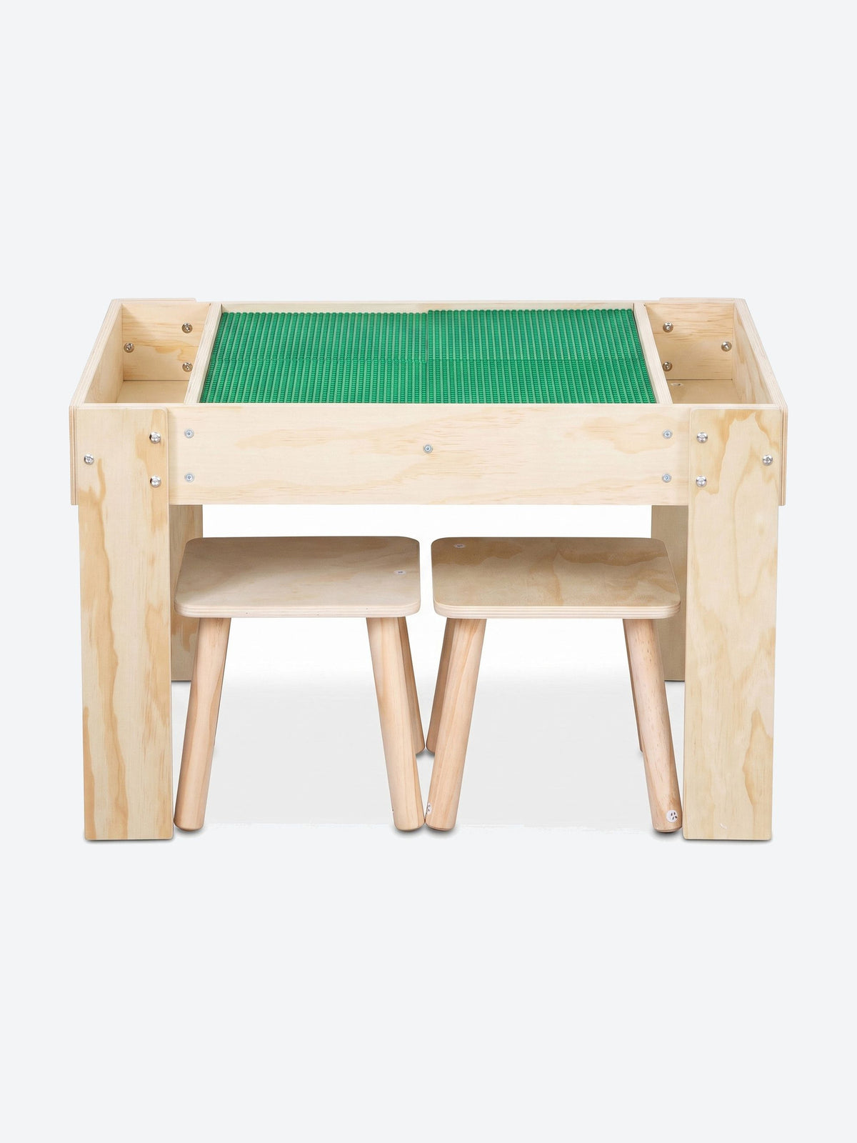 Children's play table with building plate