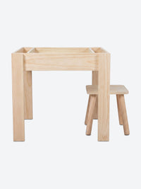 Children's play table with building plate