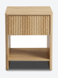 Japandi nightstand set with ribbed drawer front
