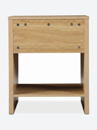 Japandi nightstand set with ribbed drawer front