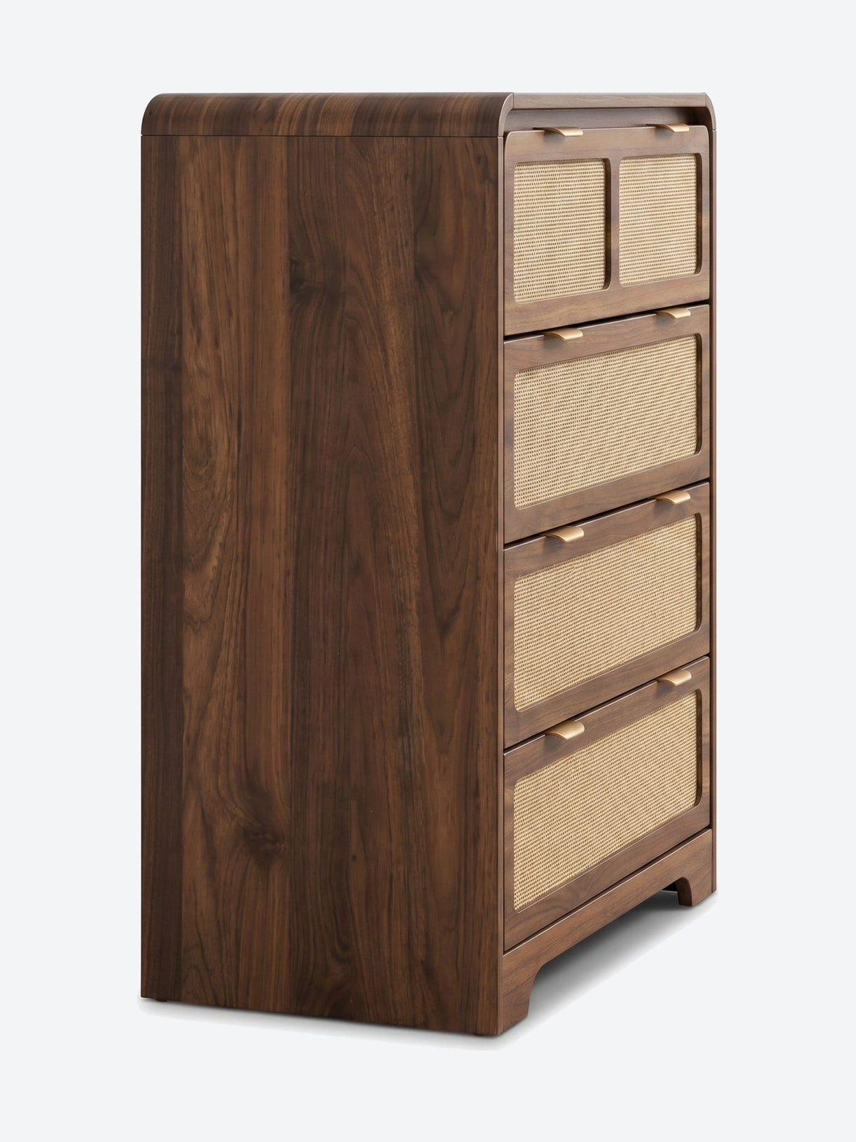 Japandi chest of drawers with rattan front panels