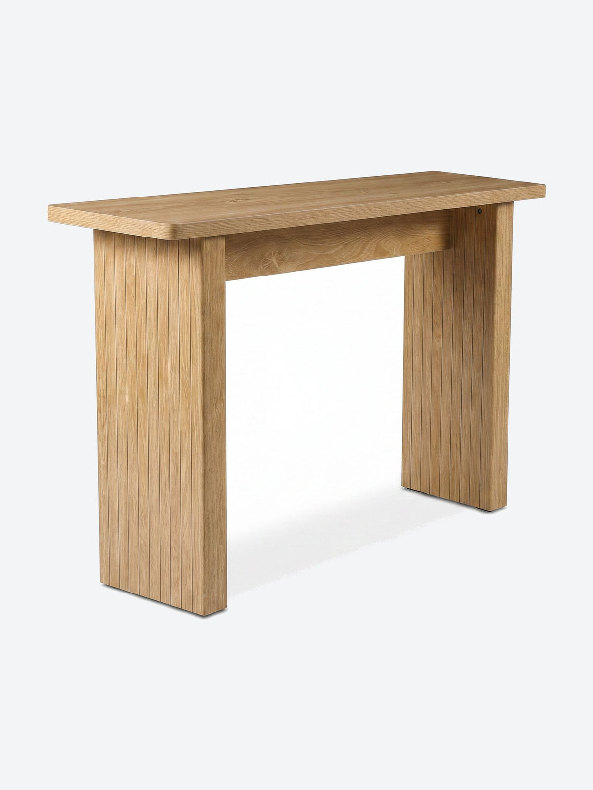 Japandi console table with ribbed legs