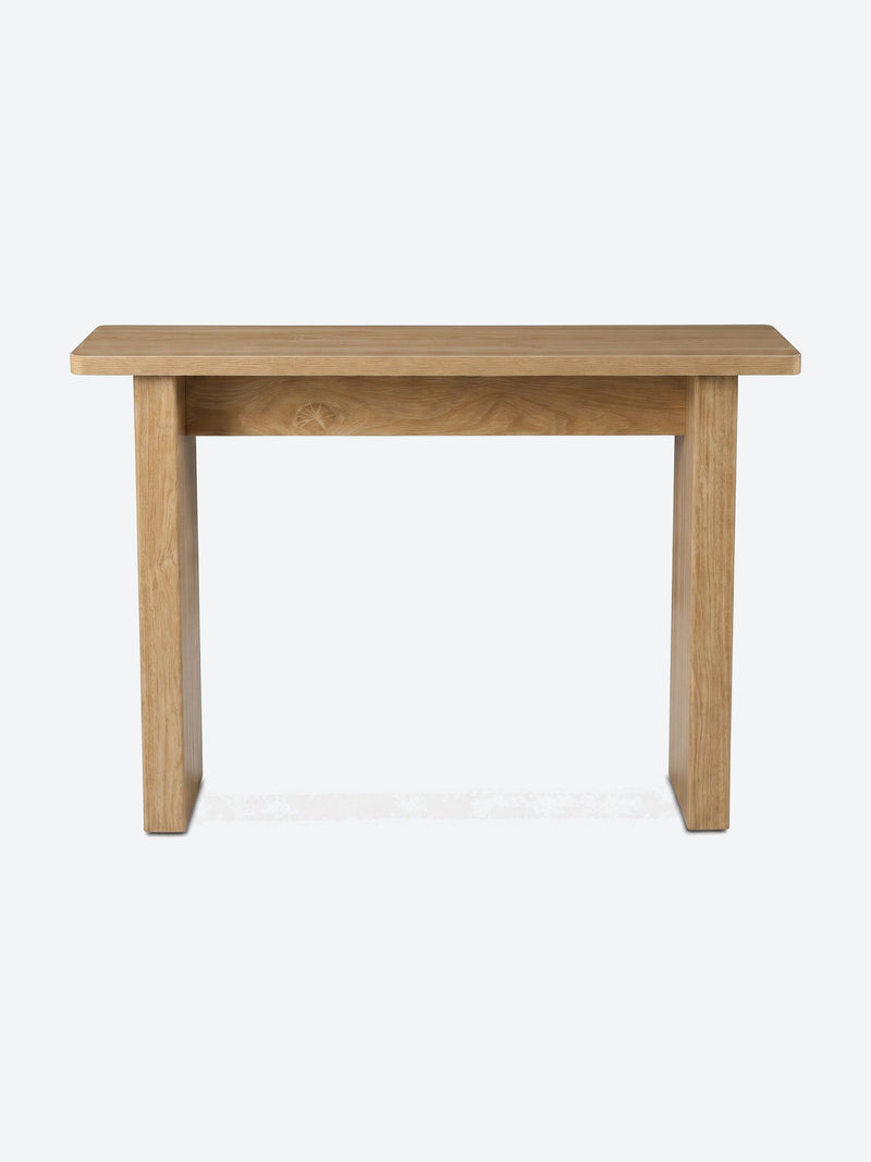 Japandi console table with ribbed legs