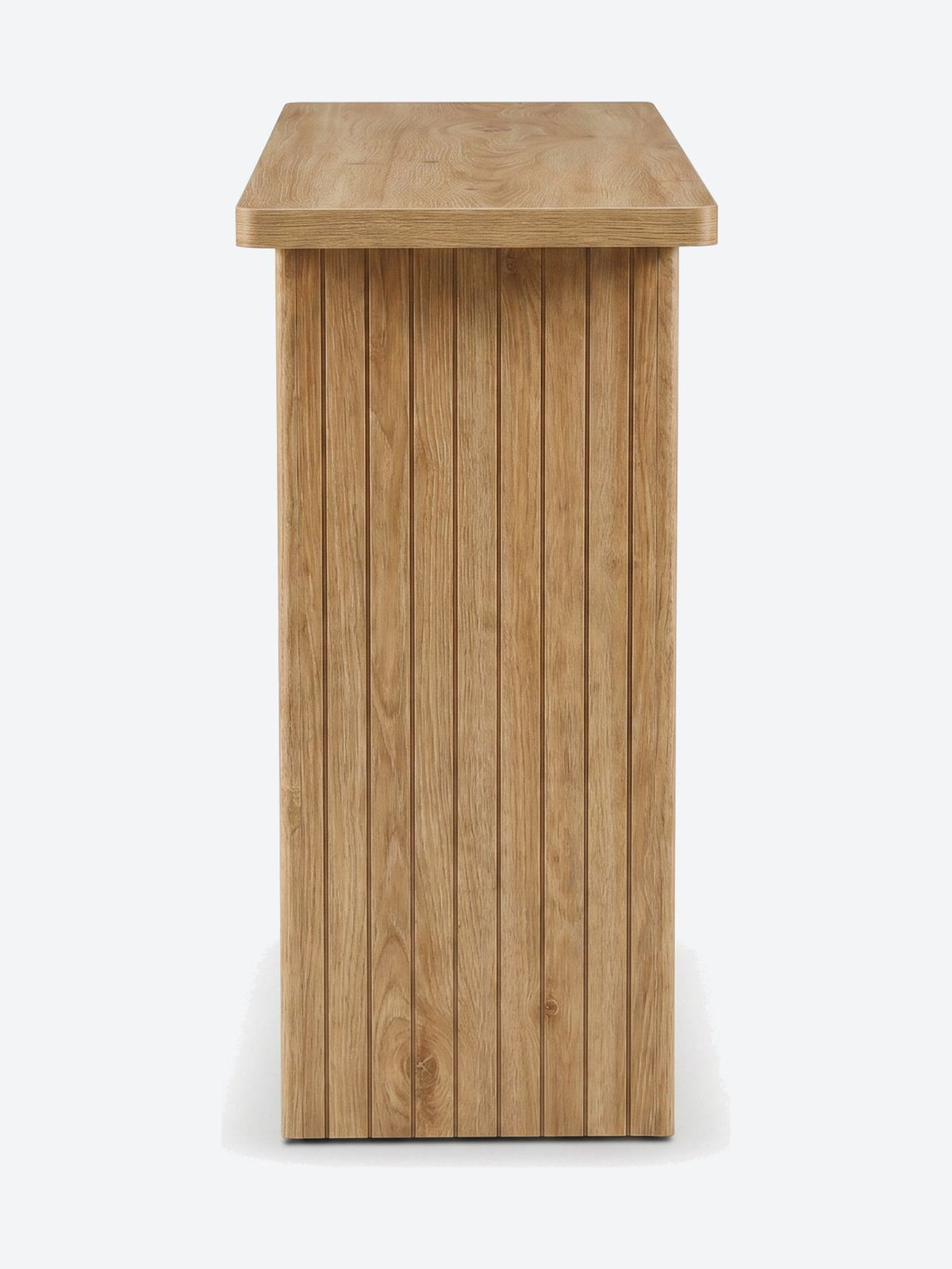 Japandi console table with ribbed legs