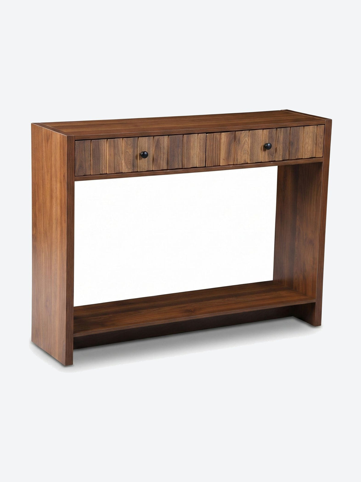 Table console Japandi avec tiroirs et étagère de rangement