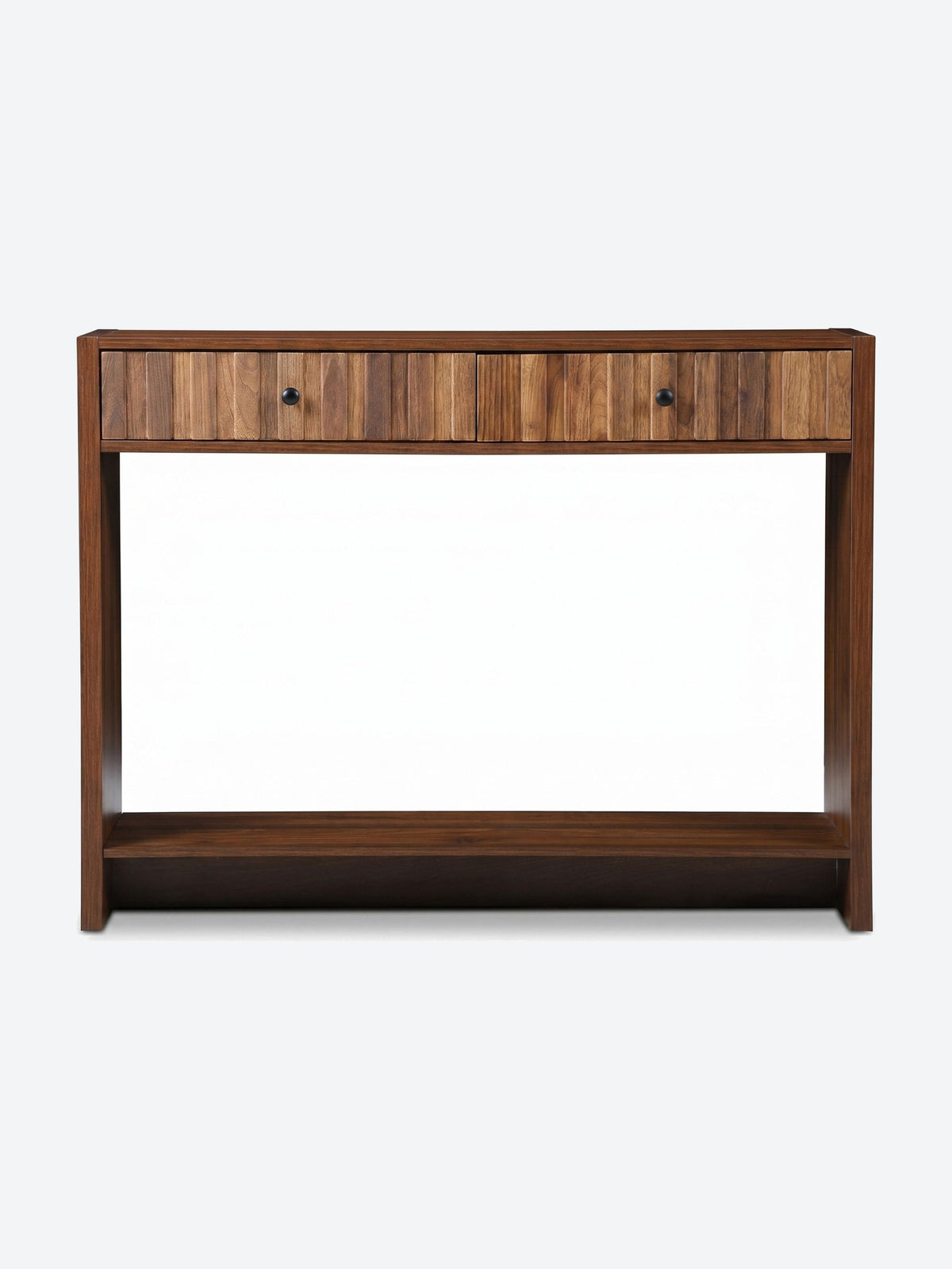 Table console Japandi avec tiroirs et étagère de rangement
