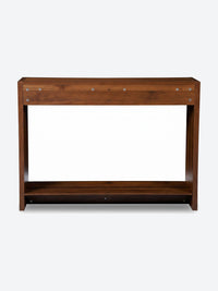 Table console Japandi avec tiroirs et étagère de rangement