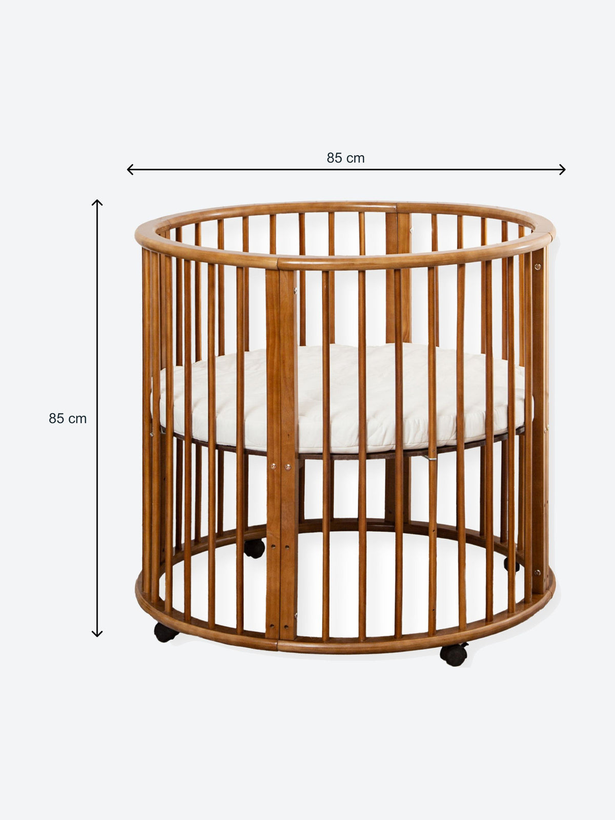 Round baby playpen with wheels and mattress