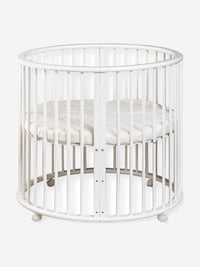 Round baby playpen with wheels and mattress