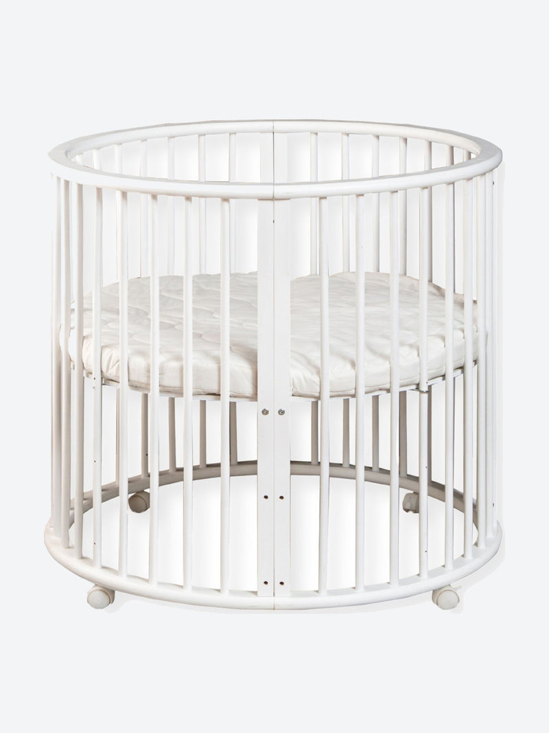Round baby playpen with wheels and mattress