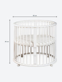 Round baby playpen with wheels and mattress