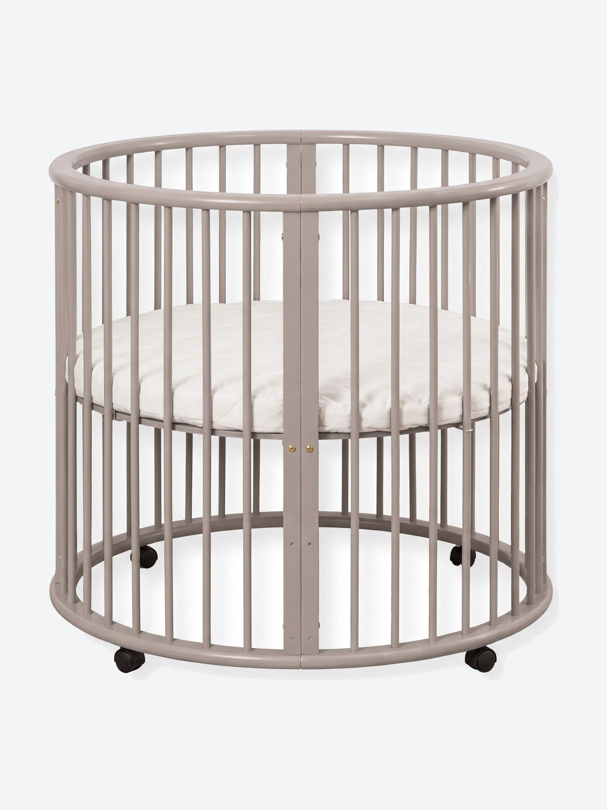 Round baby playpen with wheels and mattress