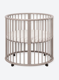 Round baby playpen with wheels and mattress