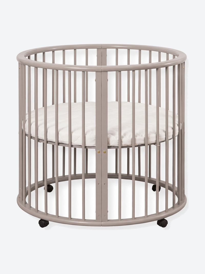 Round baby playpen with wheels and mattress