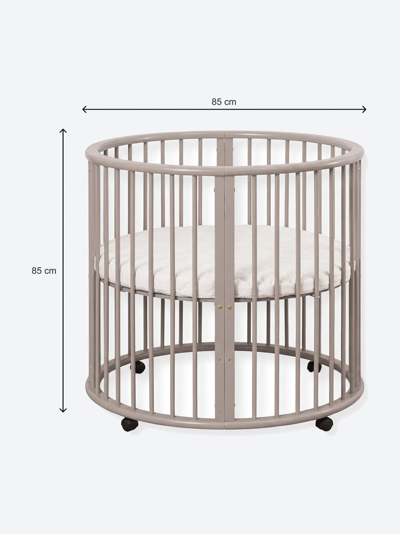 Round baby playpen with wheels and mattress