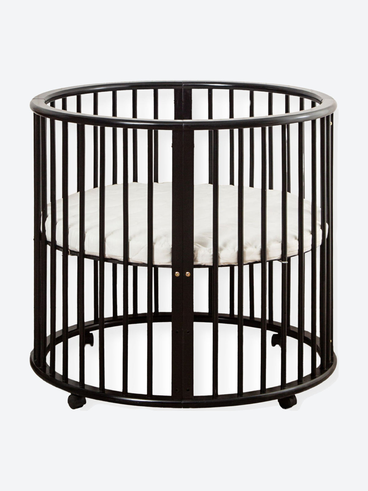 Round baby playpen with wheels and mattress