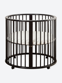 Round baby playpen with wheels and mattress