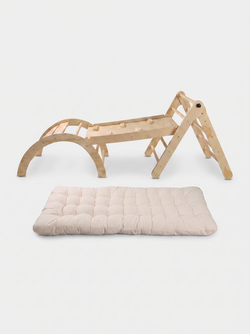 Mini climbing frame set Tobi with cushion