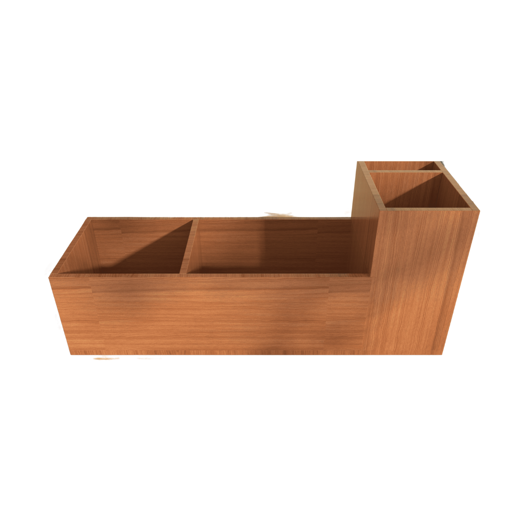 Buxibo - Support de télécommande multifonctionnel en bois - 4 compartiments - Boîte de rangement de bureau - Organisateur de salon - Organisateur de cuisine/Boîte de rangement - Accessoires de bureau - Plumier/Porte-stylos