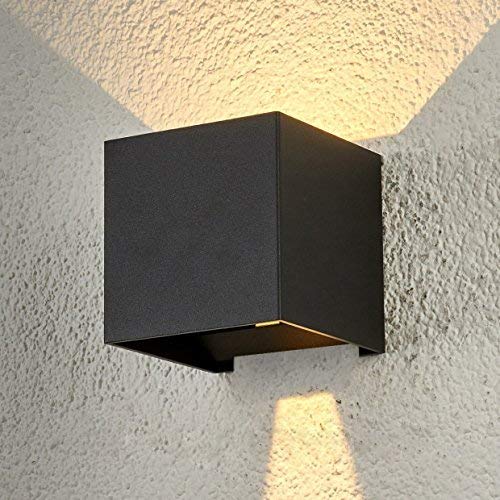 Moderne LED-Wandleuchte für den Außen- und Innenbereich – wasserdicht – Warmweiß (3500 K) – Schwarz