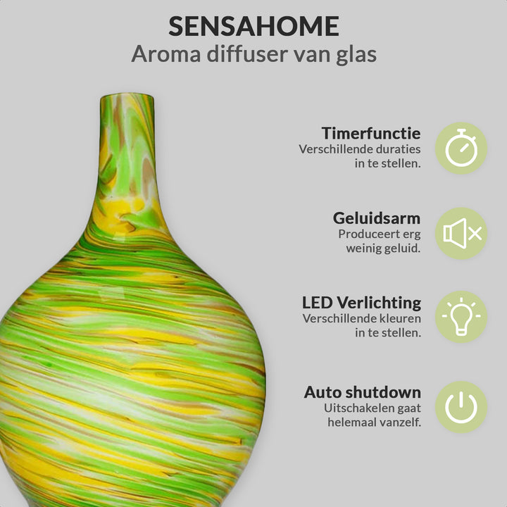 Diffusore di aromi in vetro - 7 colori LED - 100 ml