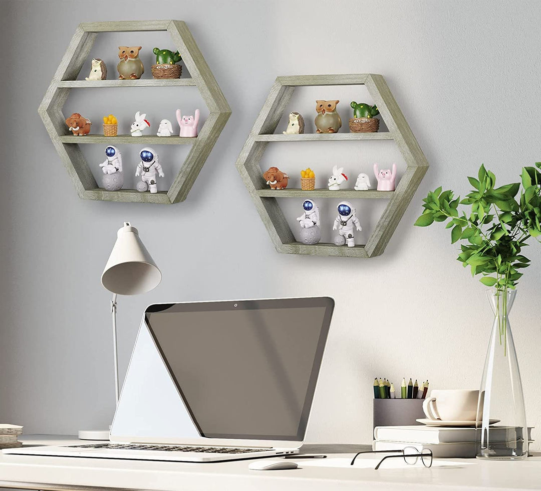 SensaHome - Zeshoekige Wandplank Organizer - Hexagonal - Industrial - Modern - Design