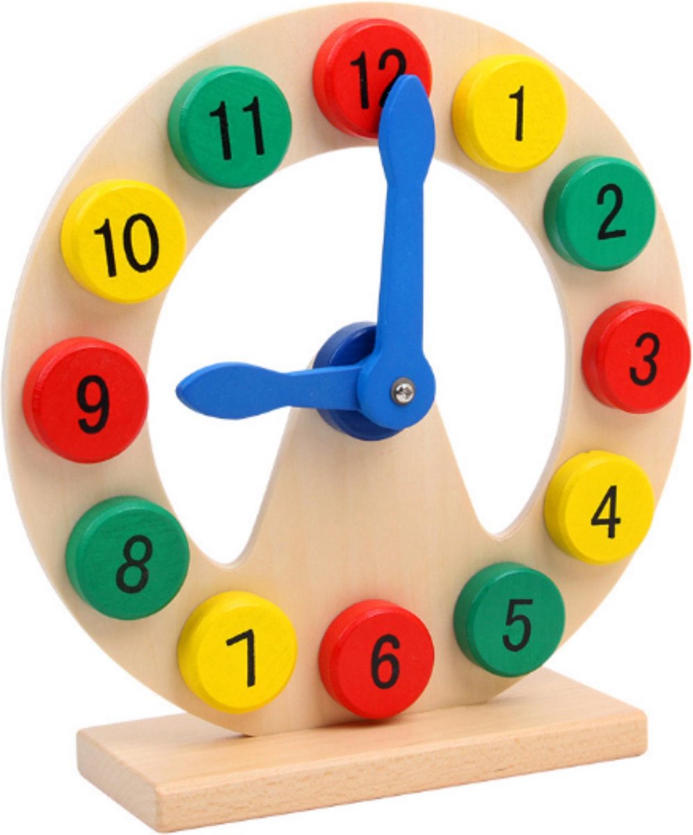 Buxibo Orologio da allenamento in legno - Imparare a leggere l'ora - Tempo di apprendimento - Orologio giocattolo