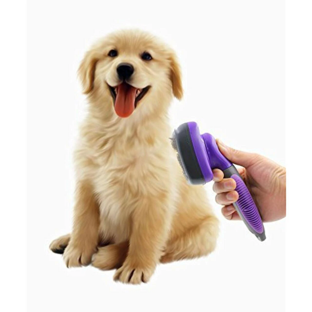 Buxibo Undercoat Brush for Dogs and Cats - Click System Dog Brush - Cat Comb - Dog Comb for Undercoat - Tangle Comb for Dogs and Cats - Removes tangles