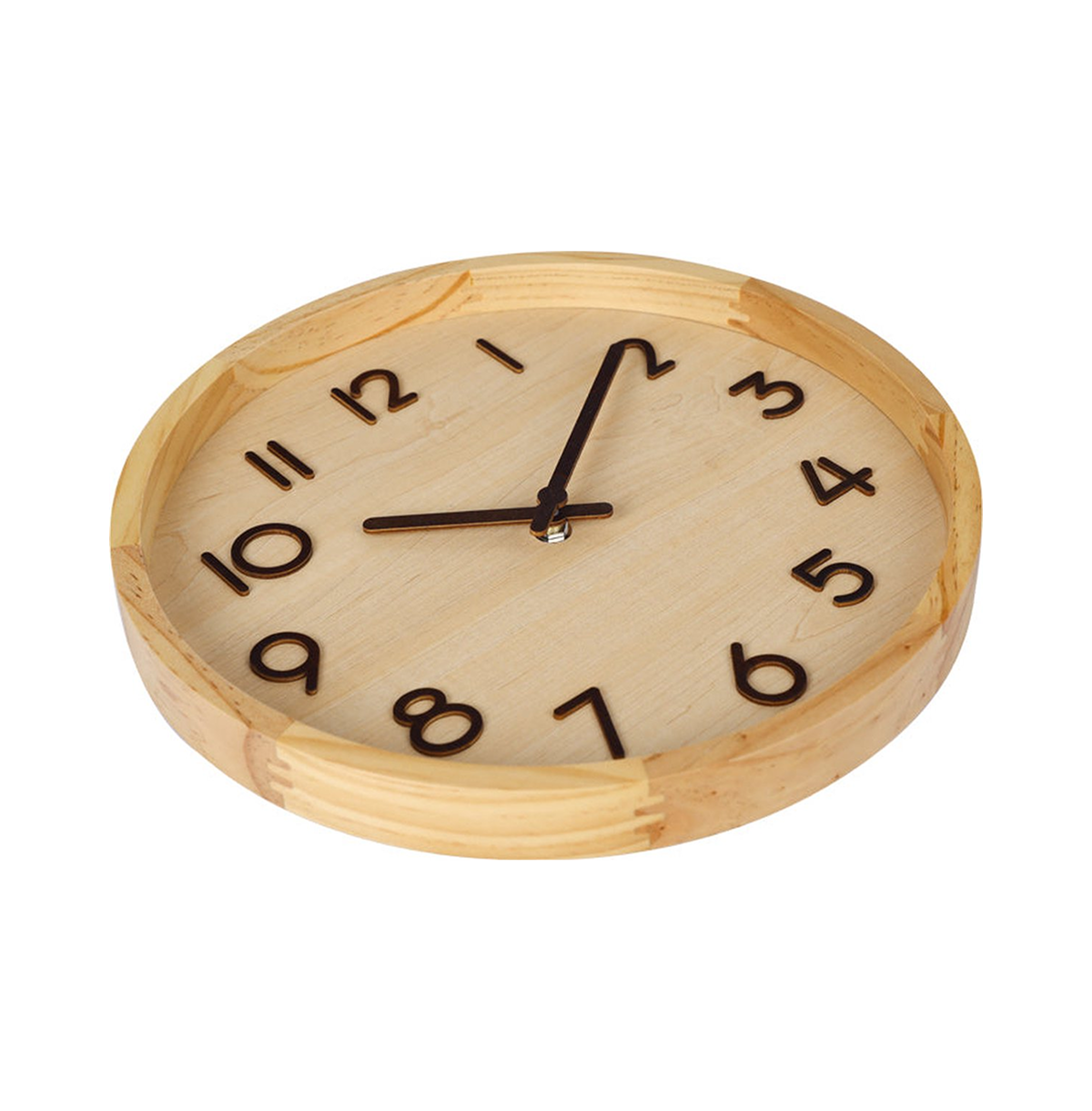 Wall clock Porto Nordic wooden style Ø 30 cm