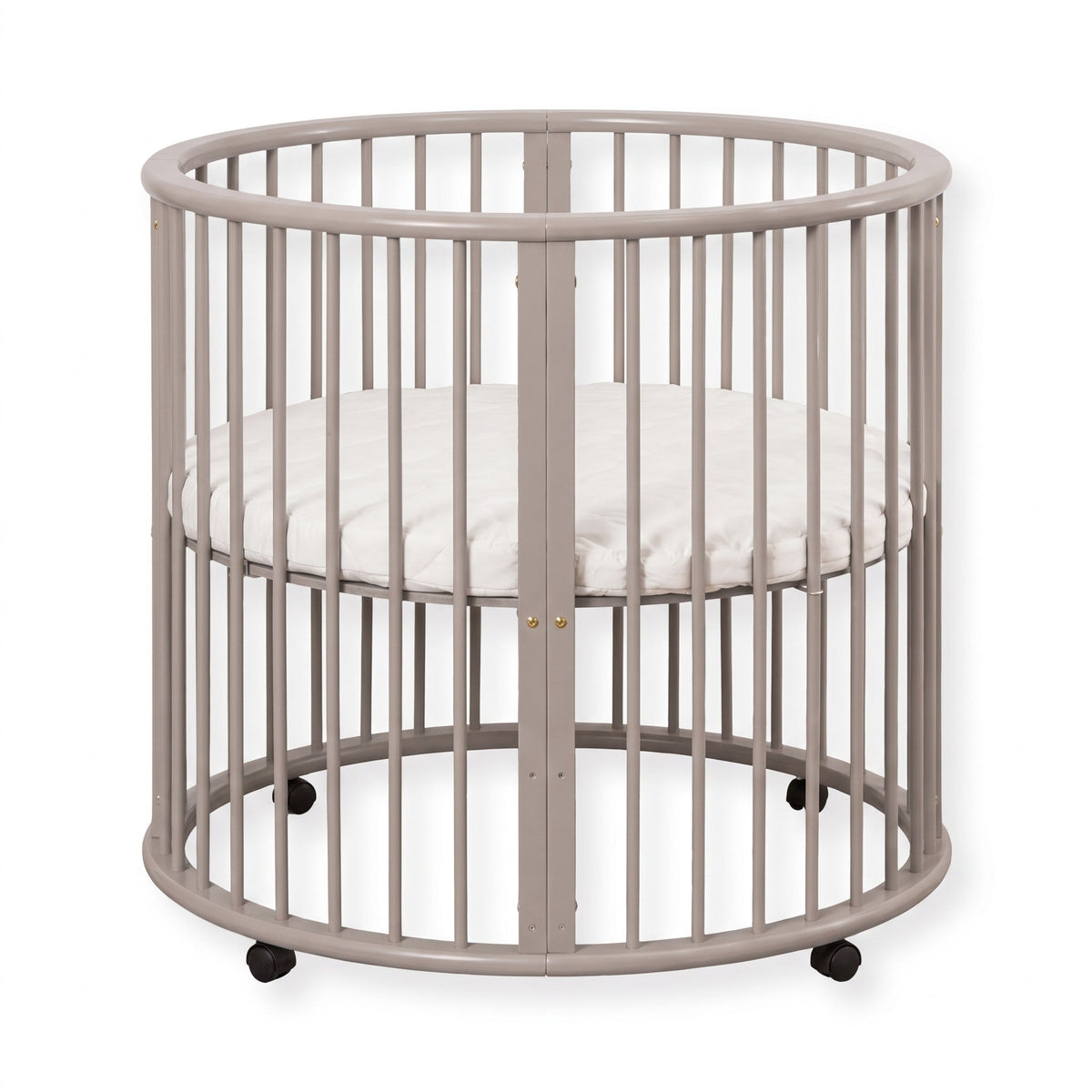 Round baby box with wheels and mattress