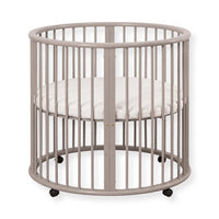 Round baby box with wheels and mattress