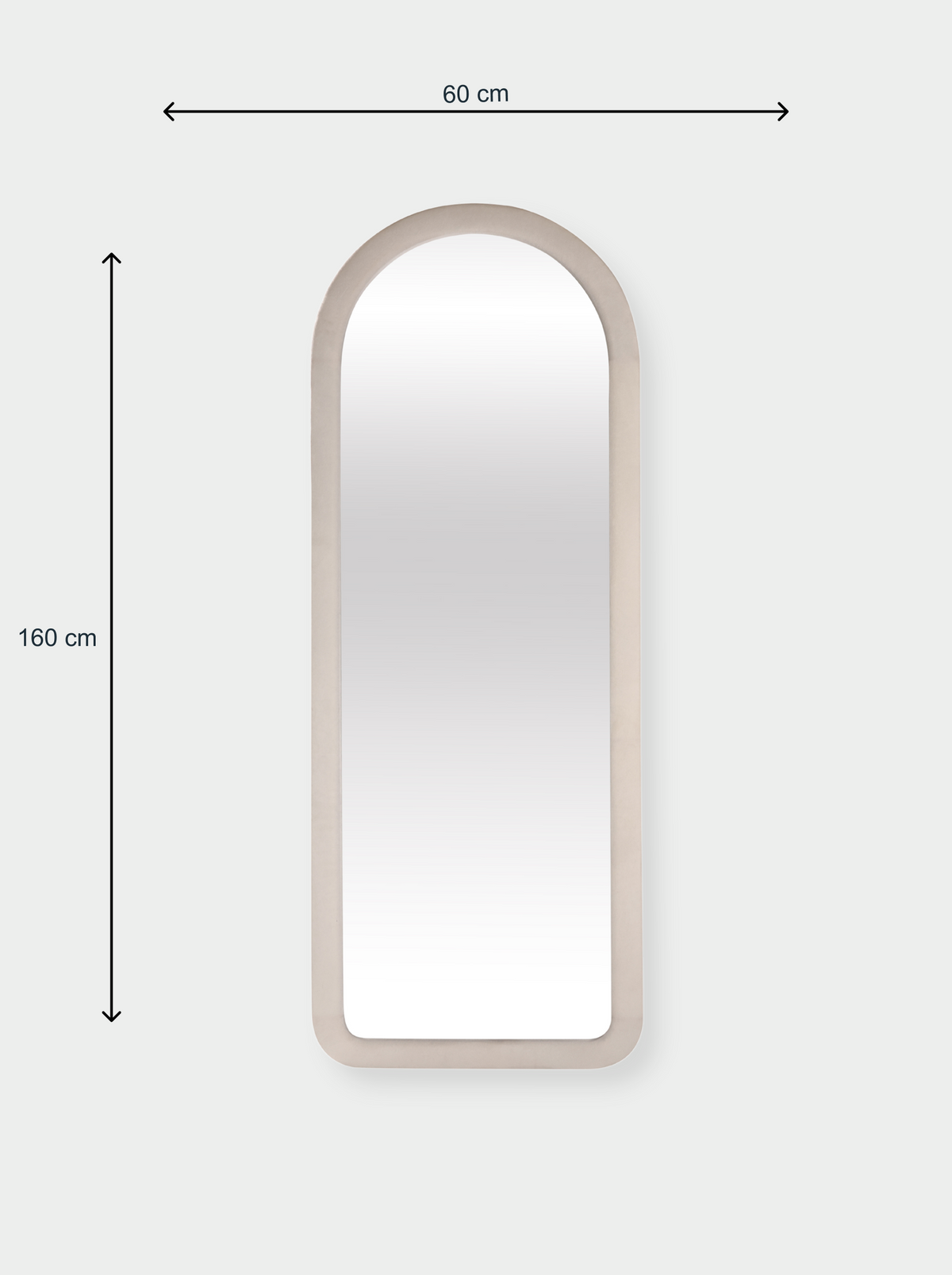 Miroir ovale sur pied Cleo avec revêtement en velours suédé