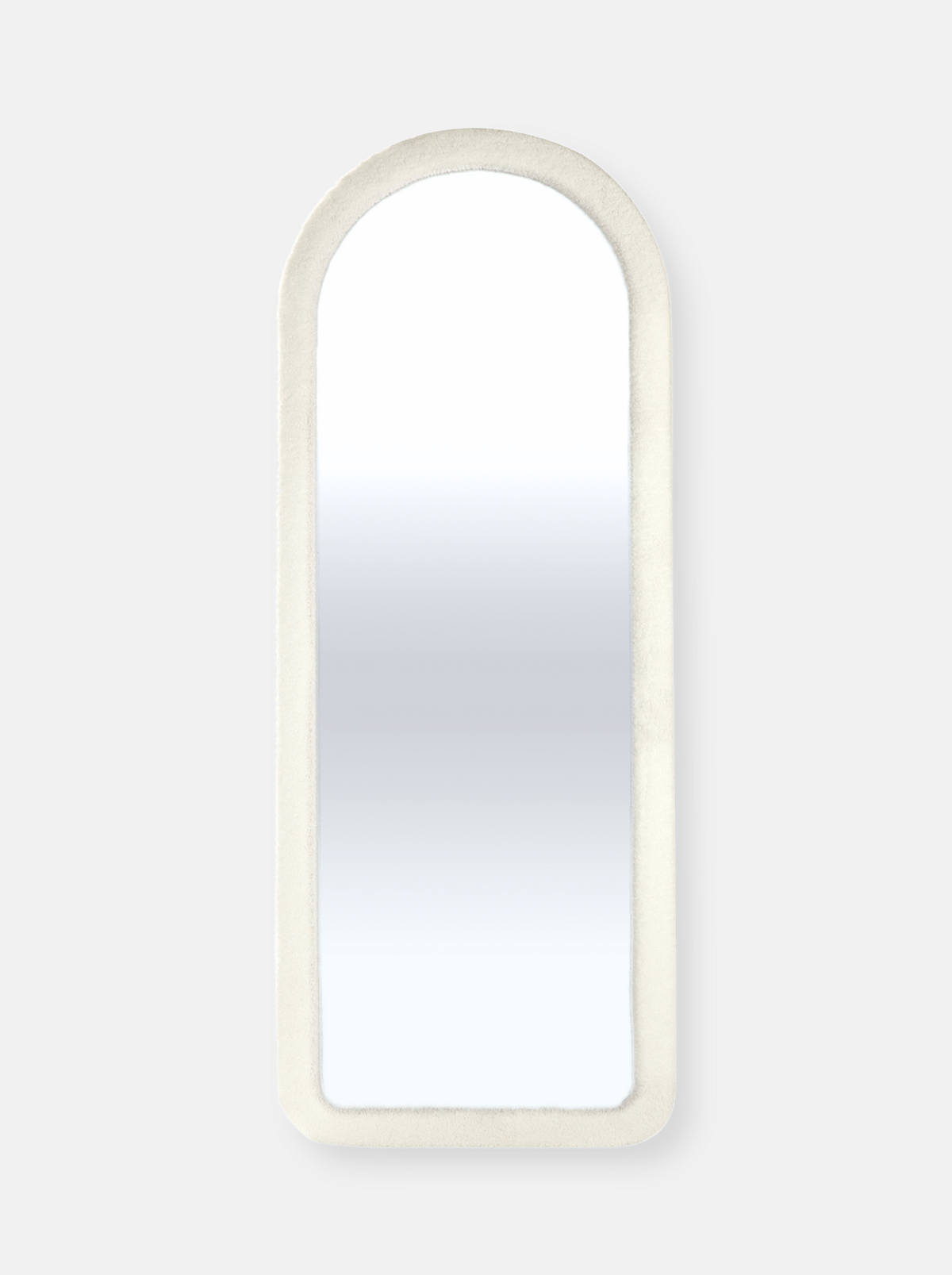 Miroir ovale sur pied Cleo avec revêtement en tissu Teddy