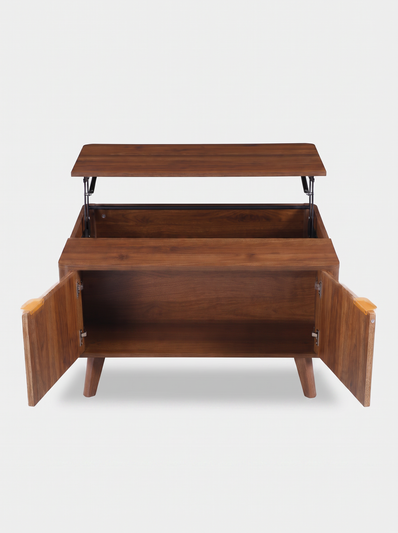 SensaHome Japandi lift-top coffee table walnut 80x65x45 cm