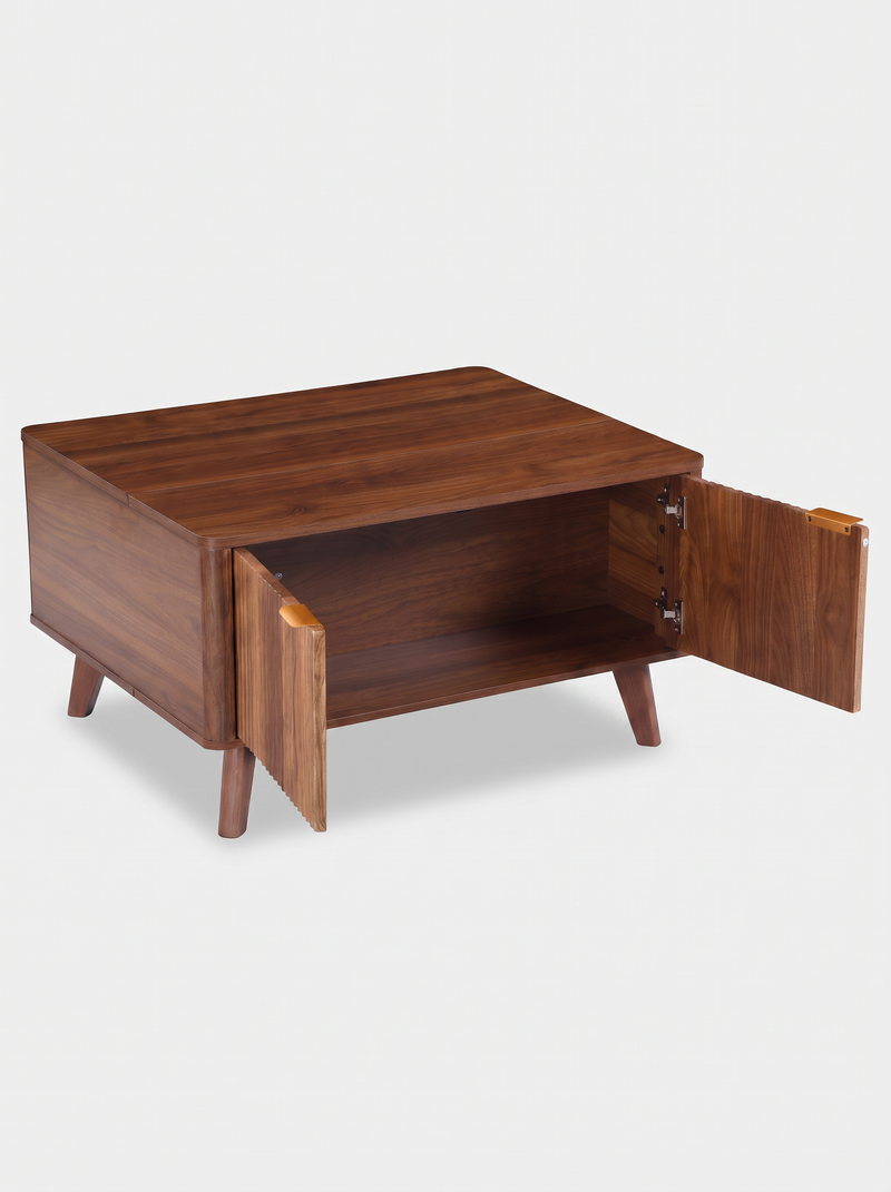 SensaHome Japandi lift-top coffee table walnut 80x65x45 cm
