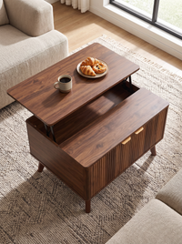 SensaHome Japandi lift-top coffee table walnut 80x65x45 cm