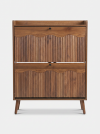 SensaHome Japandi shoe cabinet walnut 80x23.5x95 cm