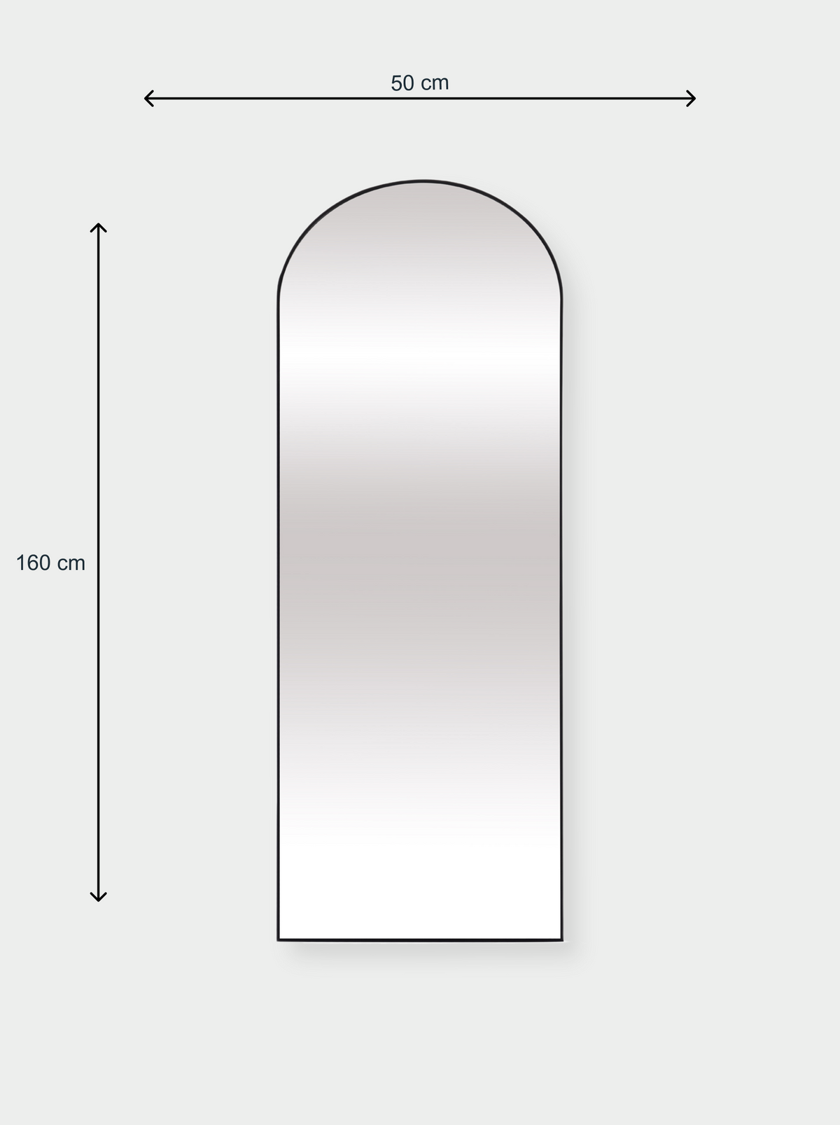 Miroir ovale sur pied en verre trempé Livia